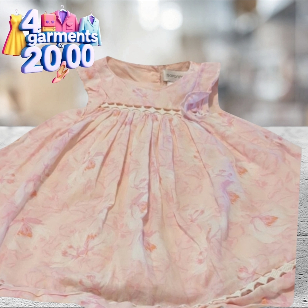 Savannah fully lined floral print dress size 6-9 months